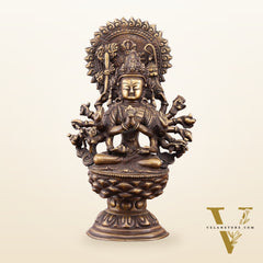 Pure Brass Buddhist Durga Mother of All Buddha's Statue – 11.5