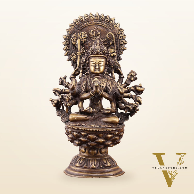 Pure Brass Buddhist Durga Mother of All Buddha's Statue – 11.5