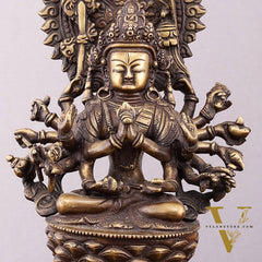 Pure Brass Buddhist Durga Mother of All Buddha's Statue – 11.5