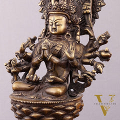 Pure Brass Buddhist Durga Mother of All Buddha's Statue – 11.5
