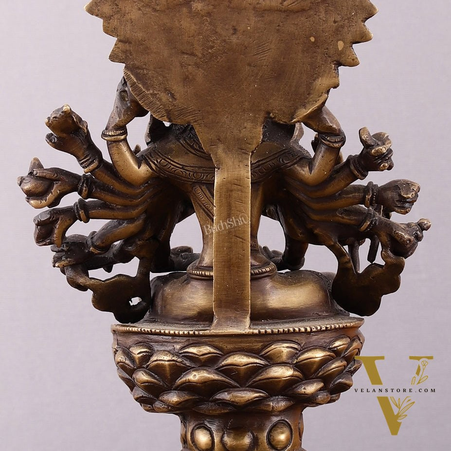 Pure Brass Buddhist Durga Mother of All Buddha's Statue – 11.5