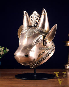 Pure Brass Bull Head Artefact – Table Décor
