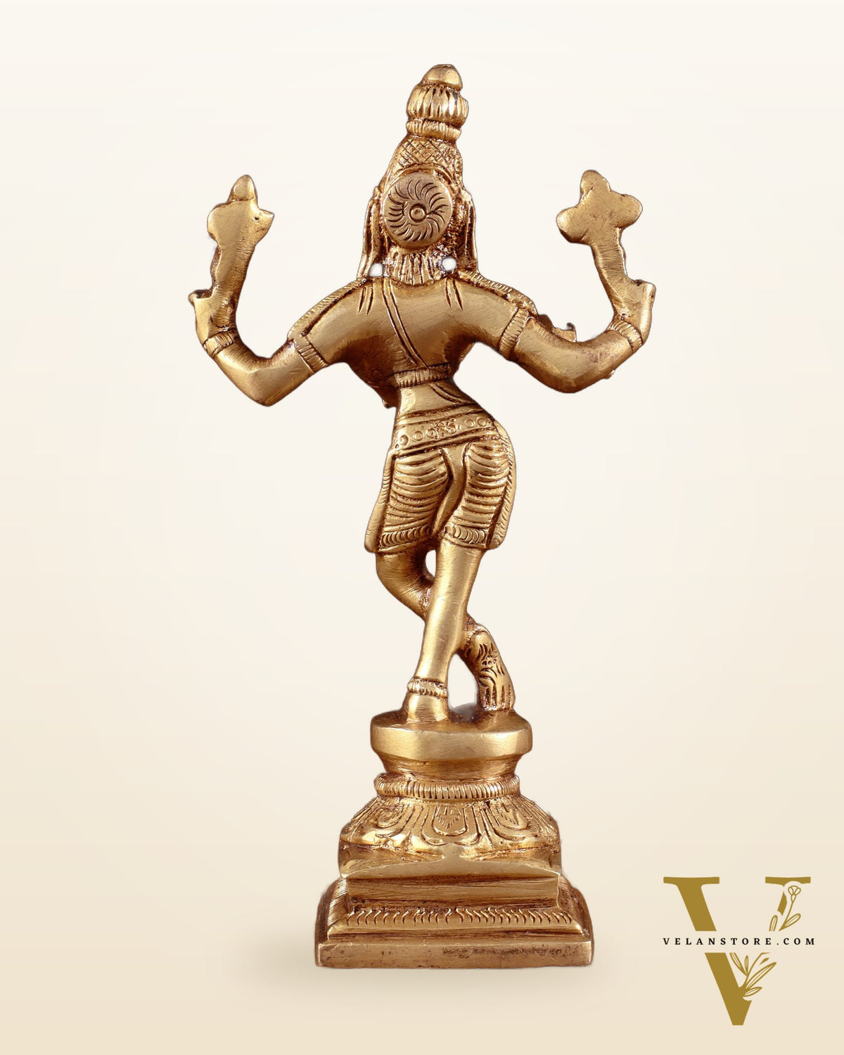 Pure Brass Charbhuja Krishna (Vishnu Roopam) Idol 6"