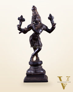 Pure Brass Charbhuja Krishna (Vishnu Roopam) Idol 6"