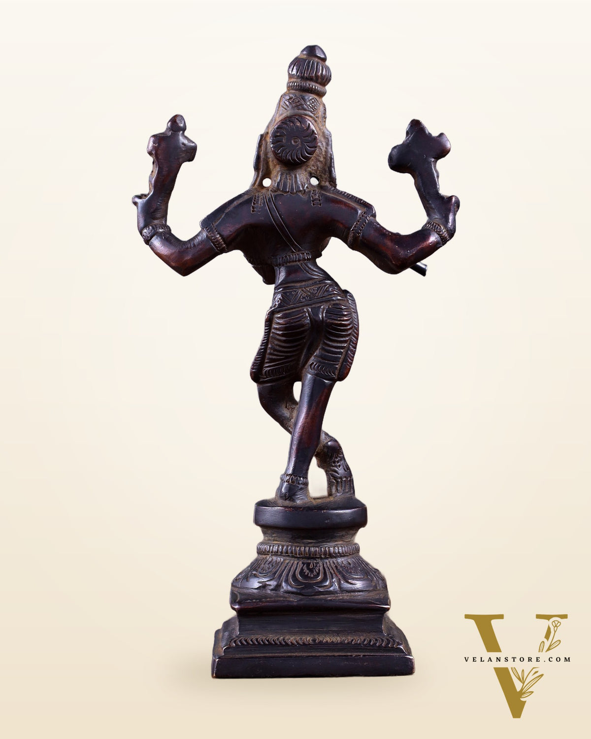 Pure Brass Charbhuja Krishna (Vishnu Roopam) Idol 6"