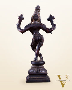 Pure Brass Charbhuja Krishna (Vishnu Roopam) Idol 6"