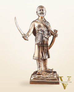 Pure Brass Chhatrapati Shivaji Maharaj Sculpture 12.5"