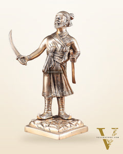 Pure Brass Chhatrapati Shivaji Maharaj Sculpture 12.5"