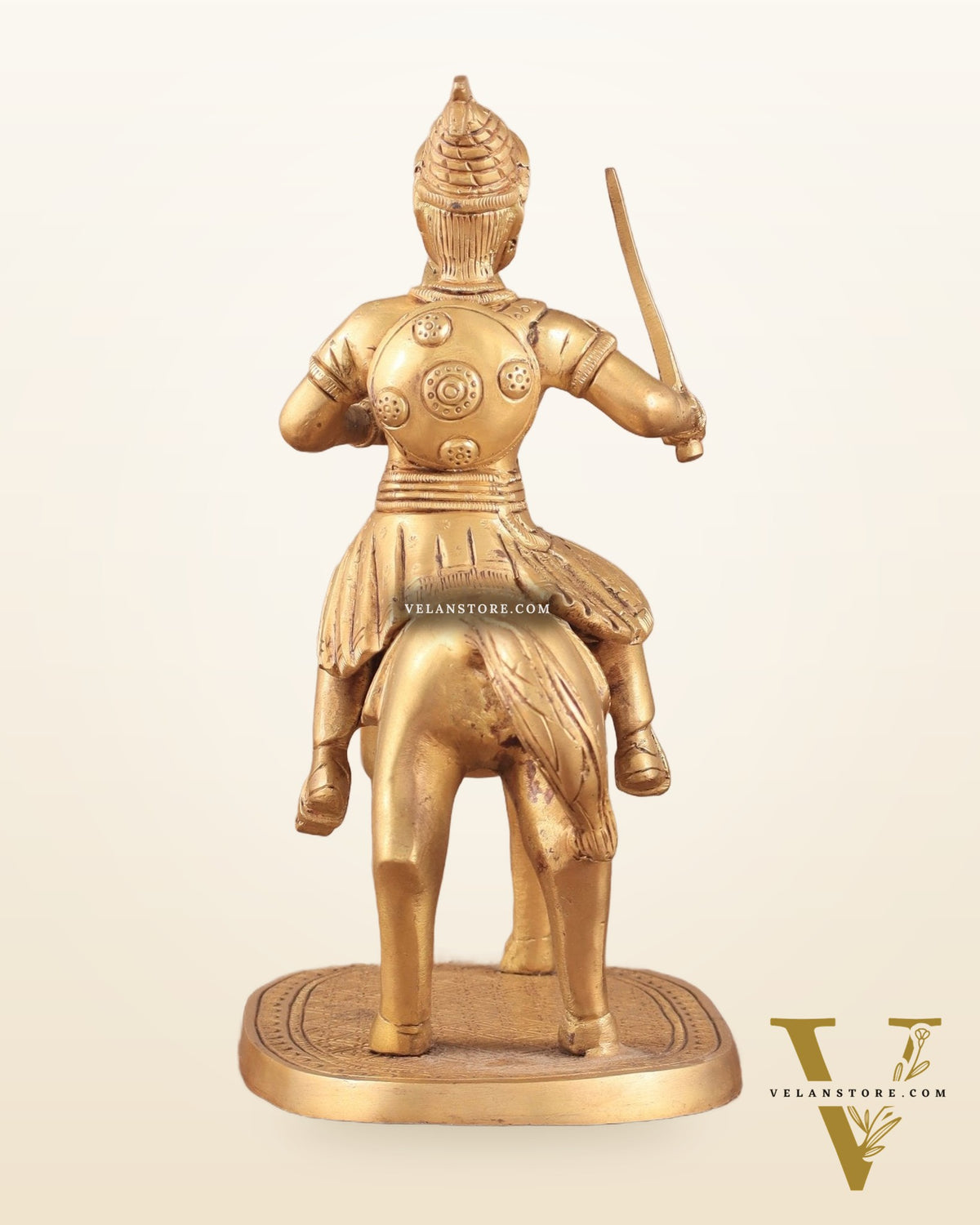 Pure Brass Chhatrapati Shivaji Maharaj Sitting on Horse Statue - 10.5" Height