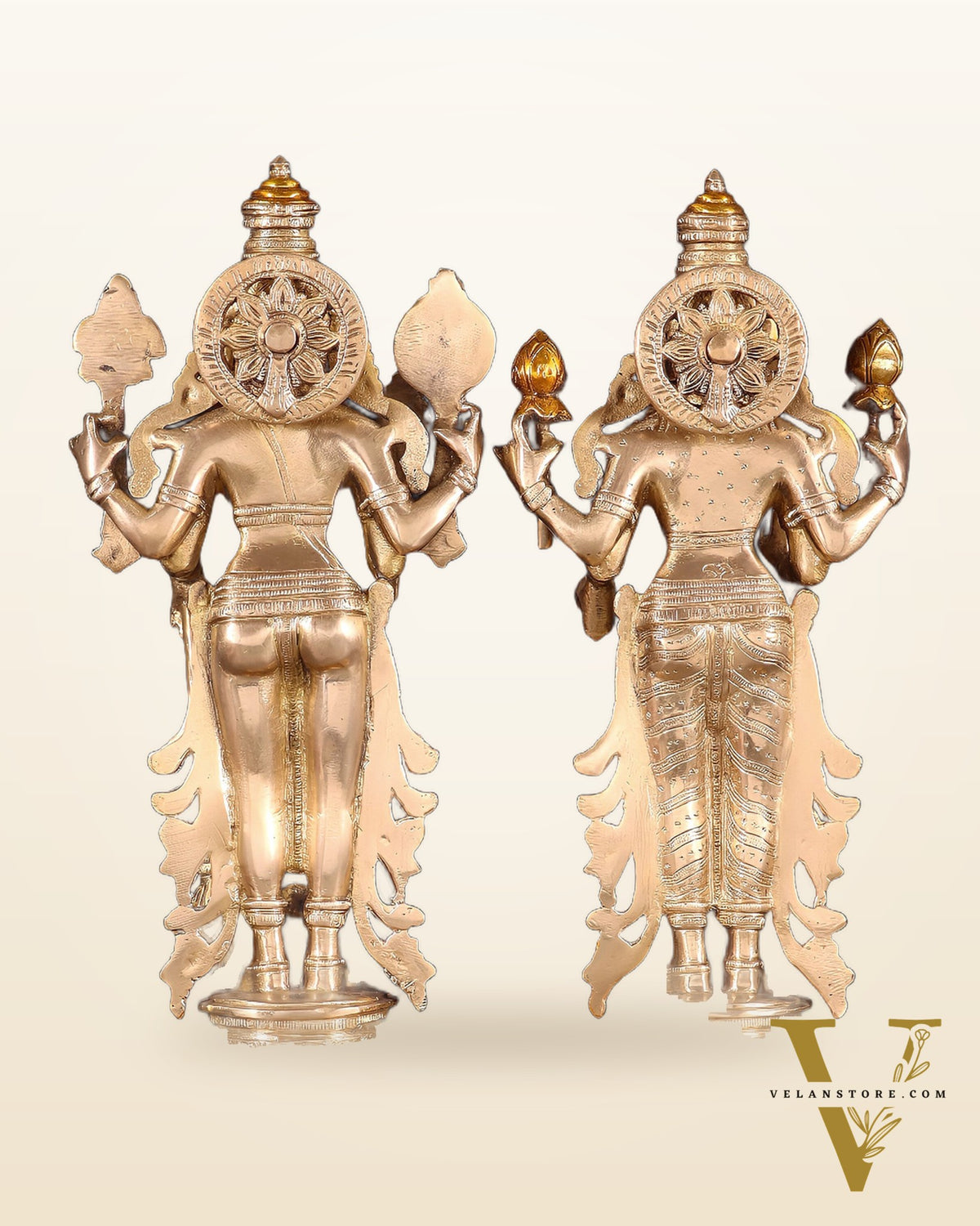 Pure Brass Chola Style Vishnu Set – Vishnu with Garuda & Lakshmi | 14 Inch