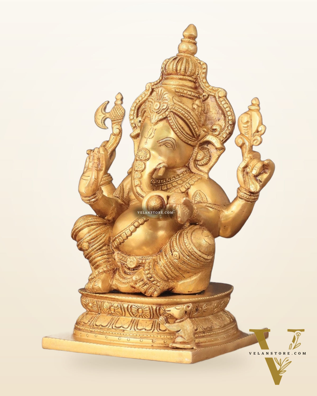 Pure Brass Cute Ganesha Statue 12 inch