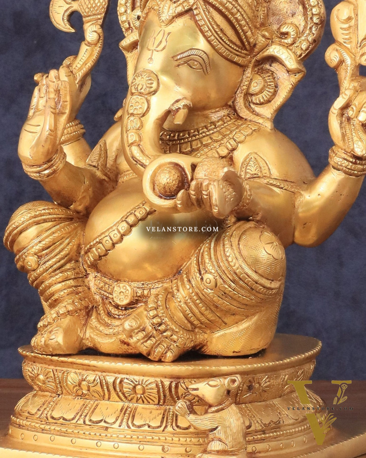 Pure Brass Cute Ganesha Statue 12 inch