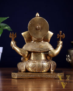 Pure Brass Dagduseth Ganapati Idol – 7 Inch