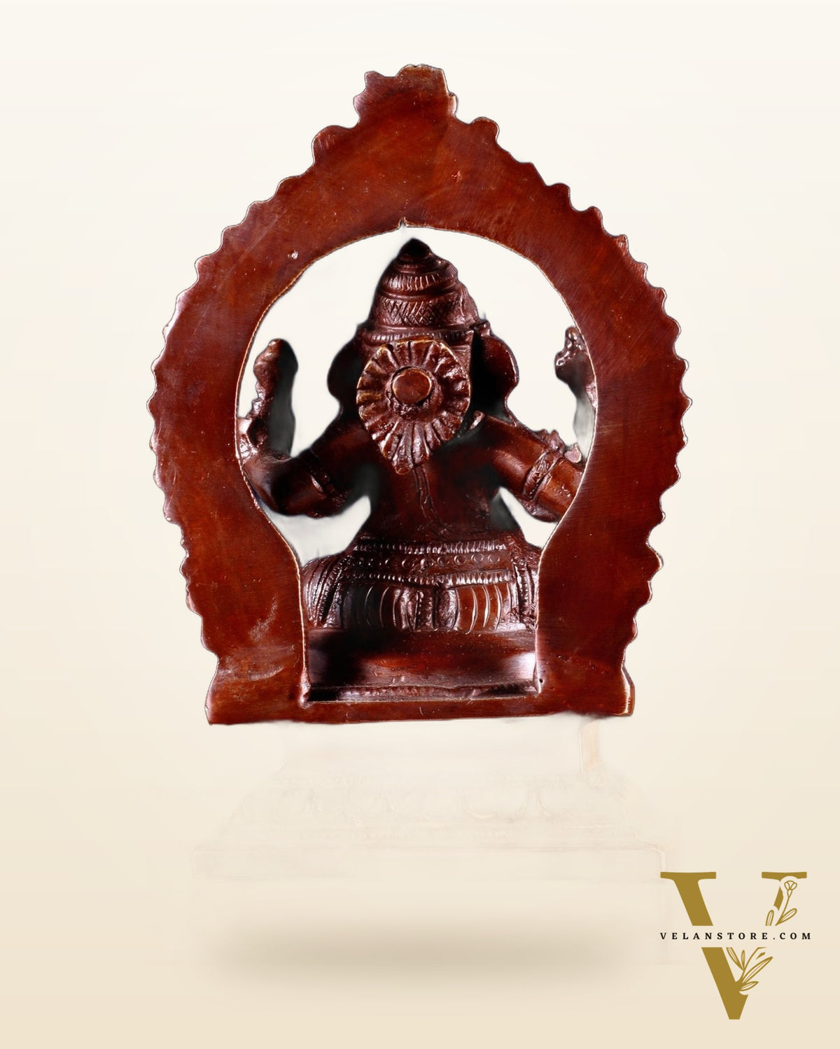 Pure Brass Dakshina Mukhi Ganesha Idol – Right Side Trunk 5" Dual tone