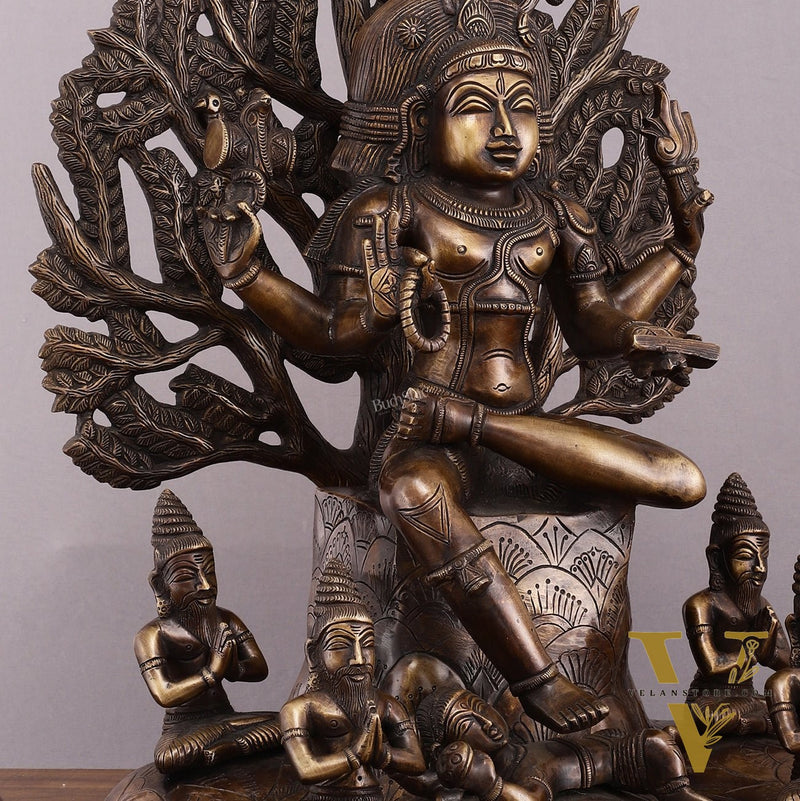 Pure Brass Dakshinamurthy Statue 18" large