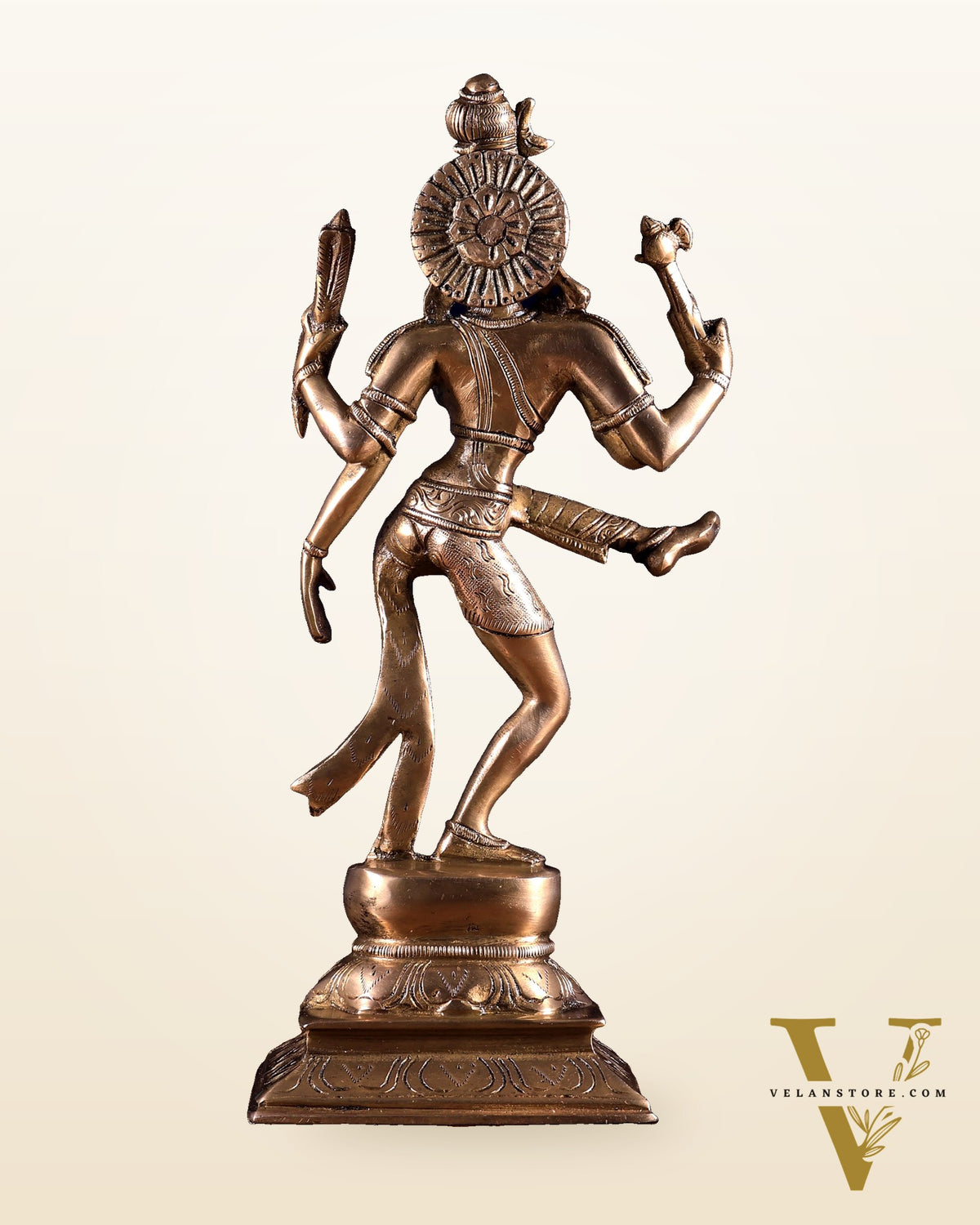 Pure Brass Dancing Ardhanarishvara Idol (Half Shiva – Half Parvati) 12.5 inch
