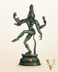 Pure Brass Dancing Ardhanarishwara Idol - 15"