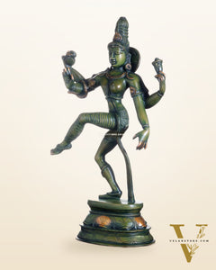 Pure Brass Dancing Ardhanarishwara Idol - 15"