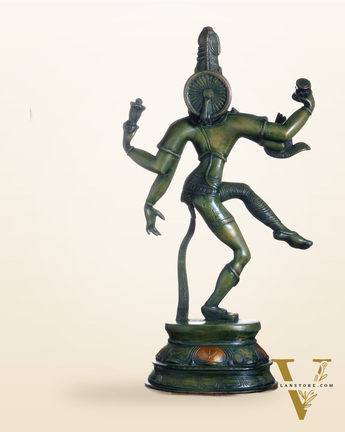 Pure Brass Dancing Ardhanarishwara Idol - 15"