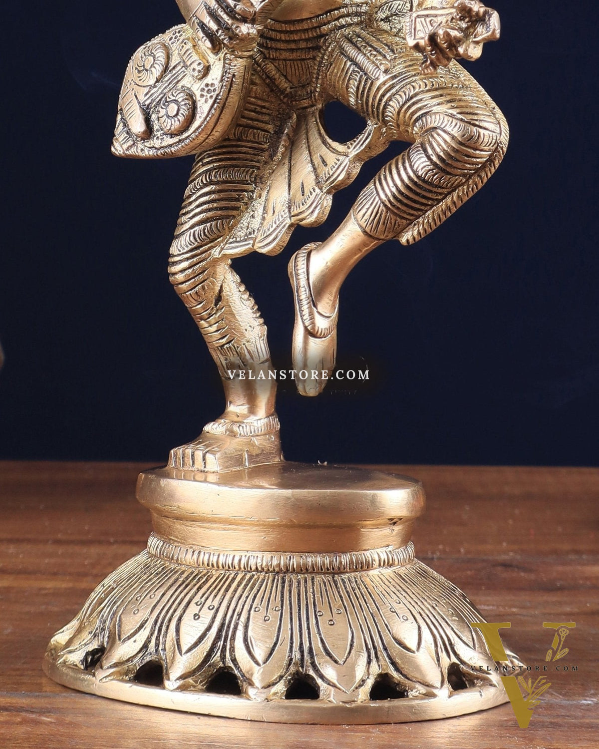 Pure Brass Dancing Saraswati Idol 11"