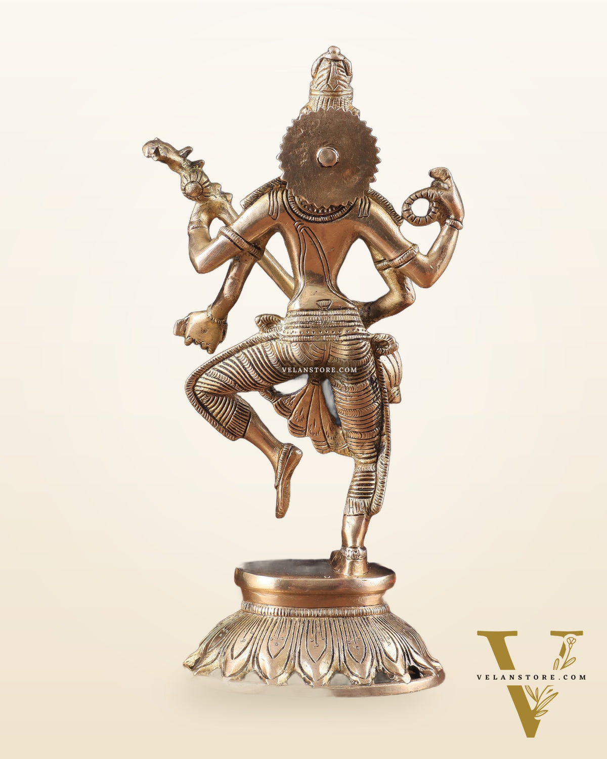 Pure Brass Dancing Saraswati Idol 11"