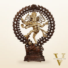 Pure Brass Dancing Shiva as Nataraja Statue - Height 17"