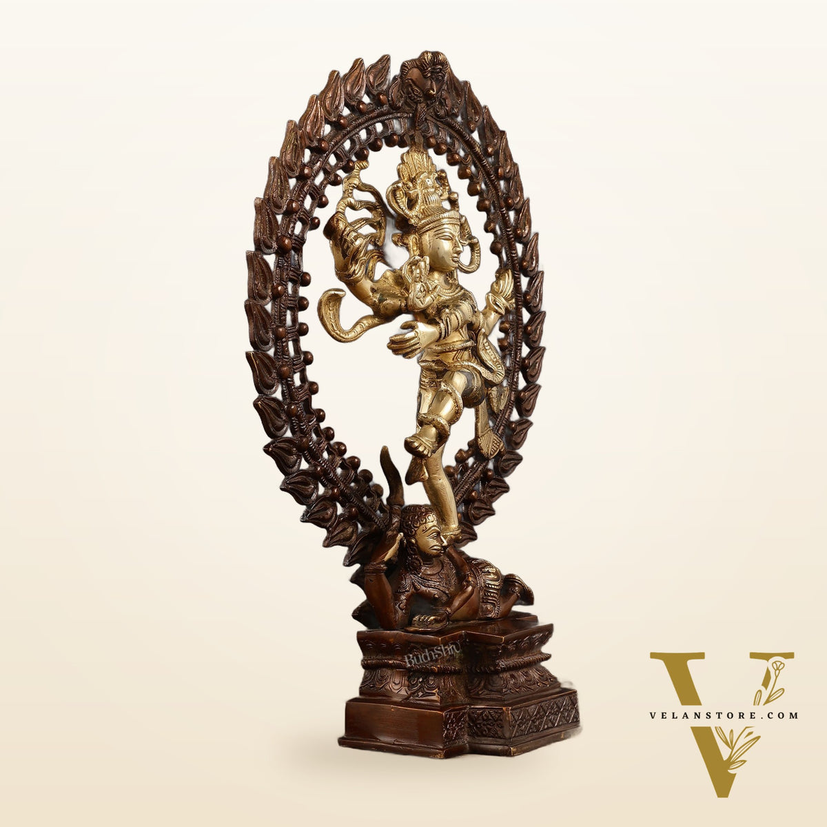 Pure Brass Dancing Shiva as Nataraja Statue - Height 17"