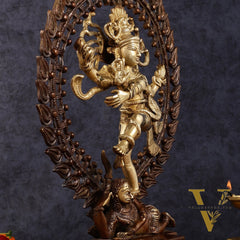 Pure Brass Dancing Shiva as Nataraja Statue - Height 17"