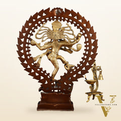 Pure Brass Dancing Shiva as Nataraja Statue - Height 17"