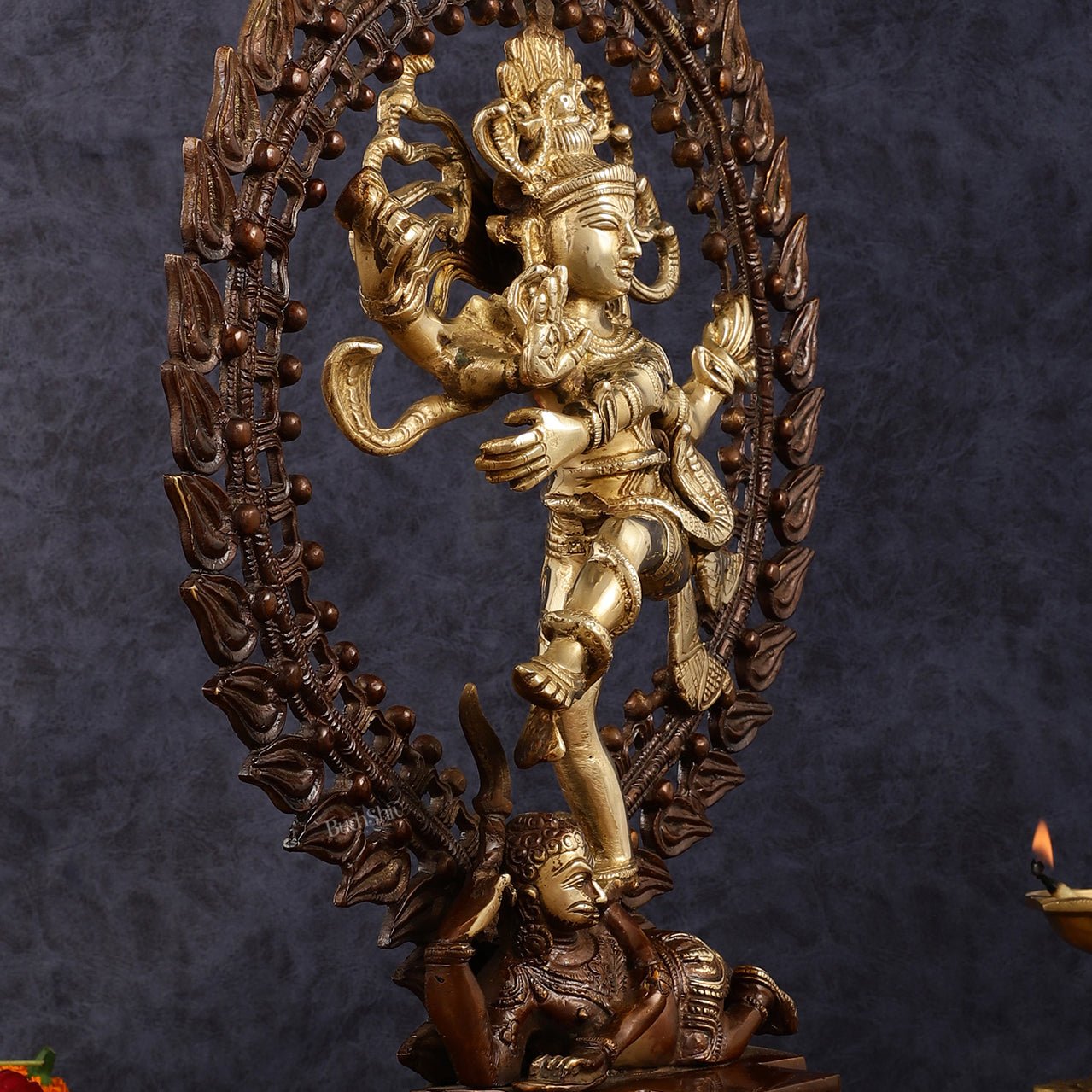 Pure Brass Dancing Shiva as Nataraja Statue - Height 17"