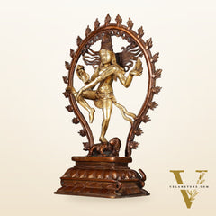 Pure Brass Dancing Shiva Nataraja Statue - 16"