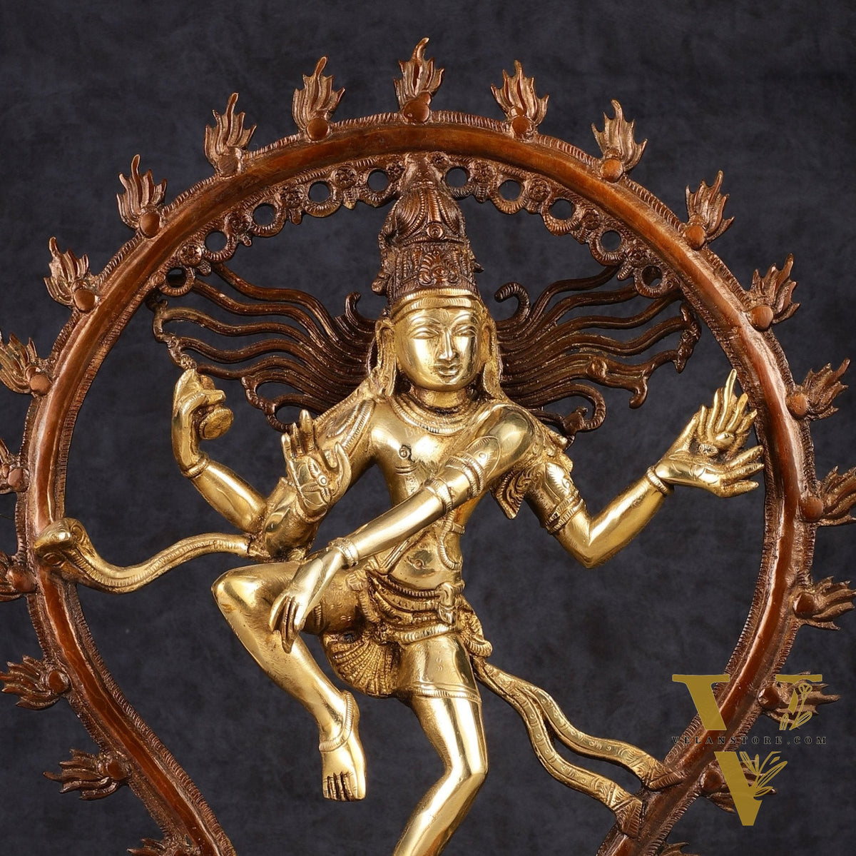 Pure Brass Dancing Shiva Nataraja Statue - 16"