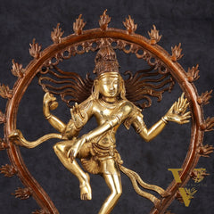 Pure Brass Dancing Shiva Nataraja Statue - 16"