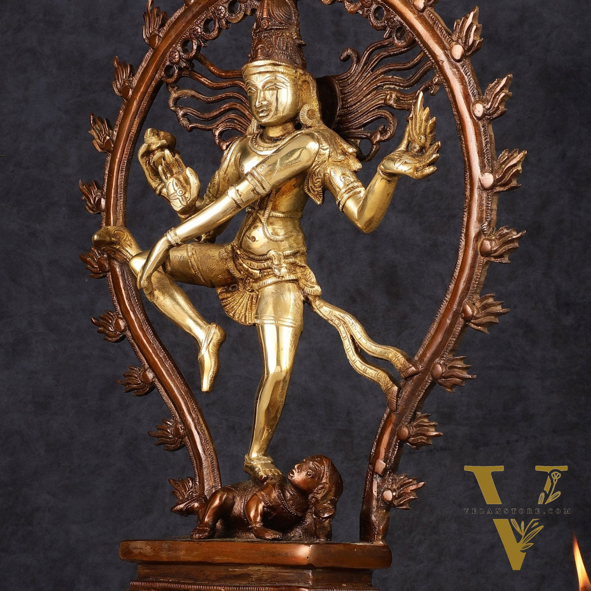 Pure Brass Dancing Shiva Nataraja Statue - 16"