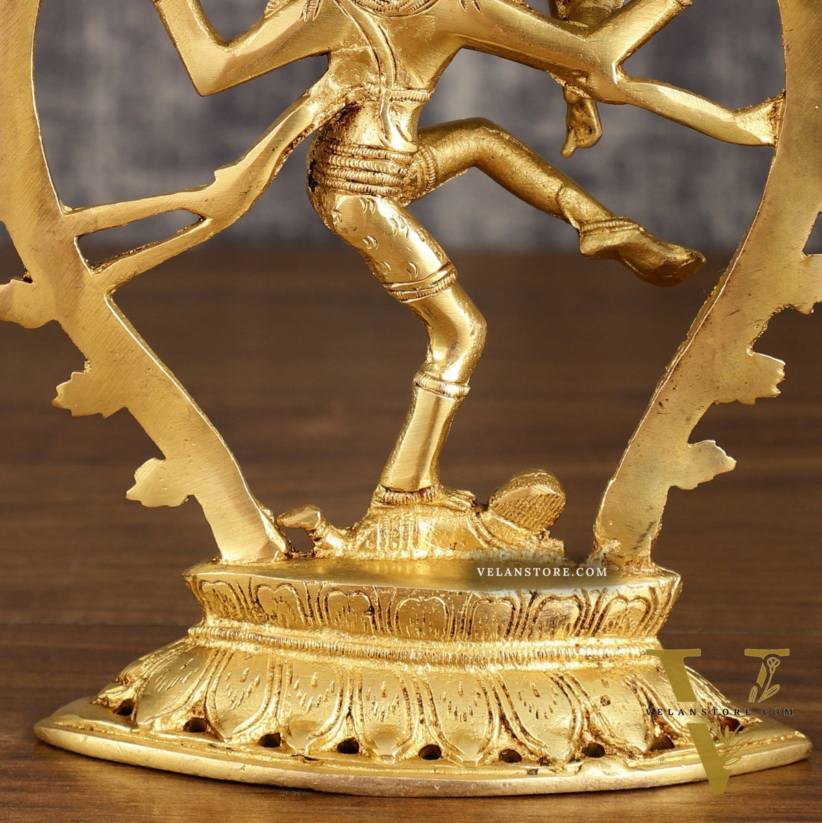 Pure Brass Dancing Shiva Nataraja with Oval Arch | 9 Inch