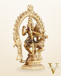 Pure Brass Dancing Shiva Parvati Idol with Prabhavali - 7.5"