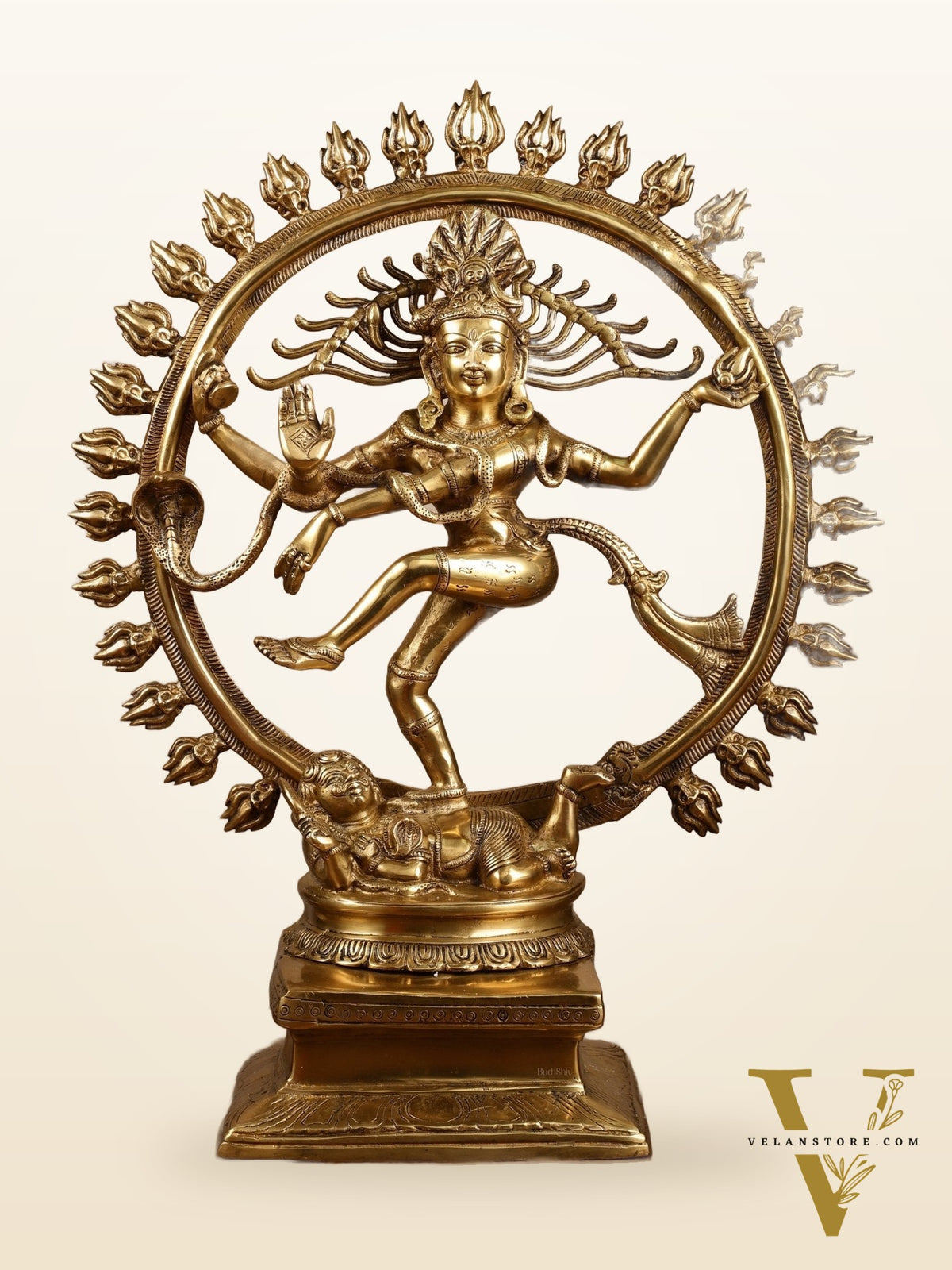 Pure Brass Dancing Shiva Smiling Nataraja Sculpture | 25" |