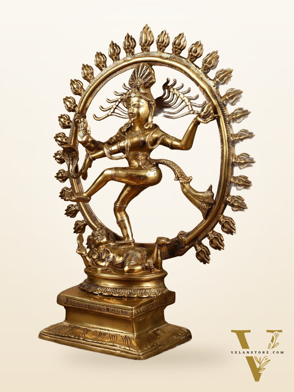 Pure Brass Dancing Shiva Smiling Nataraja Sculpture | 25" |