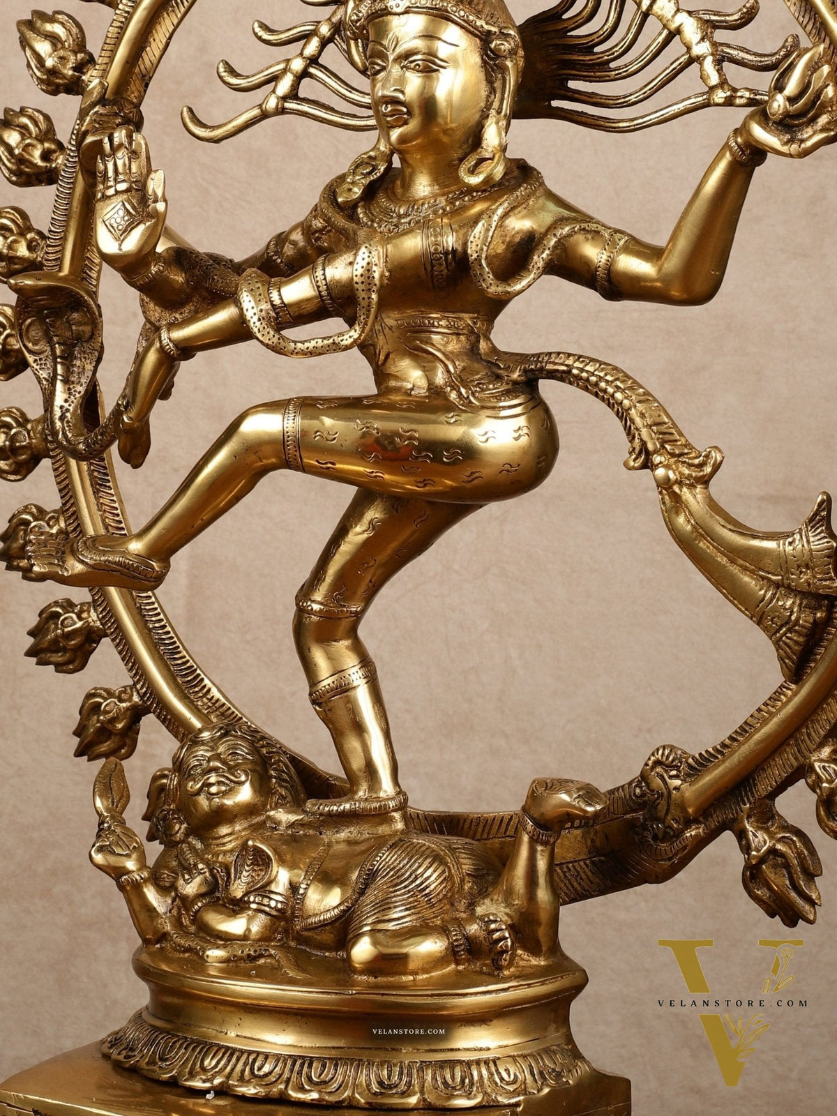 Pure Brass Dancing Shiva Smiling Nataraja Sculpture | 25" |