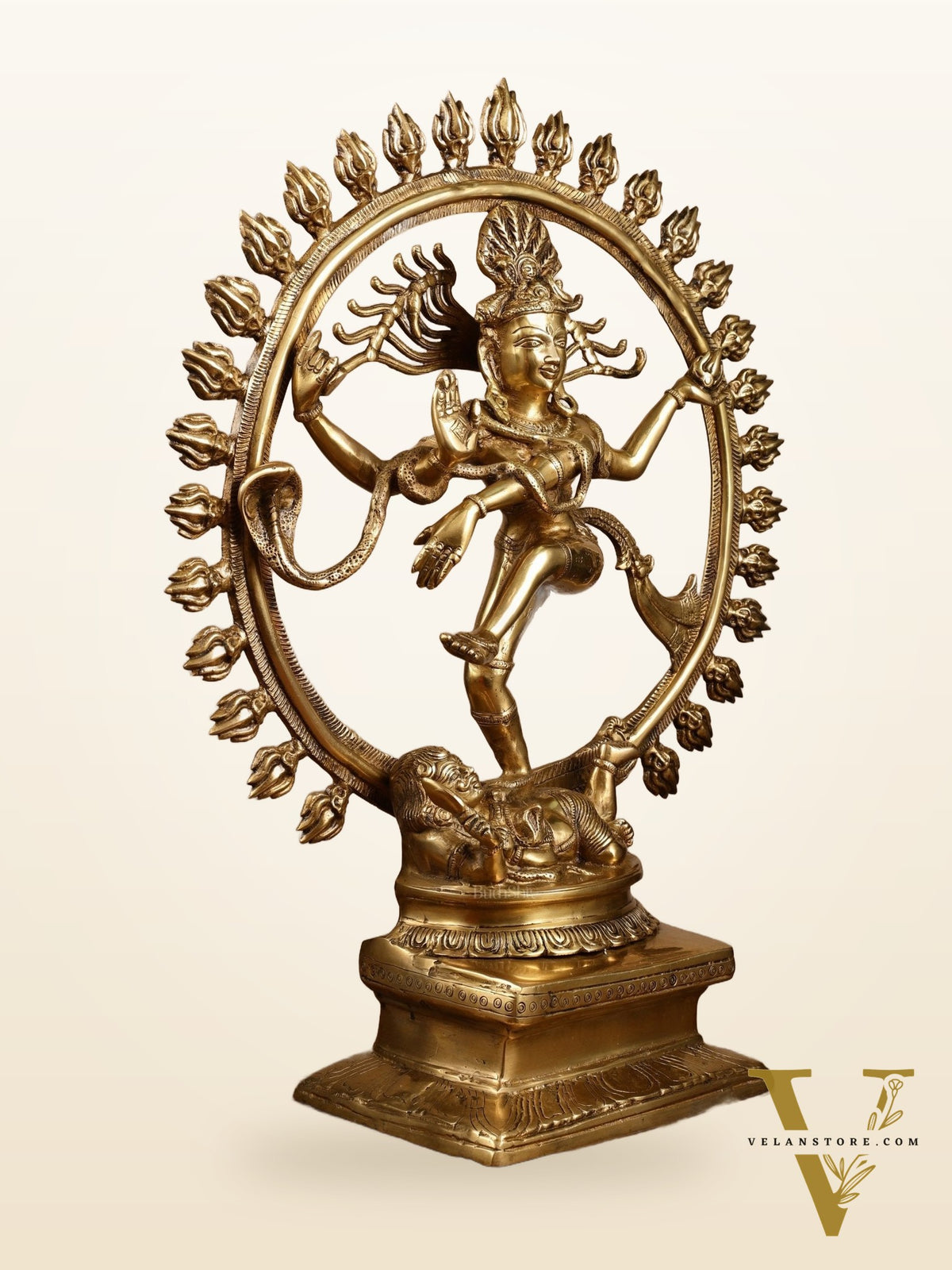 Pure Brass Dancing Shiva Smiling Nataraja Sculpture | 25" |