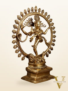 Pure Brass Dancing Shiva Smiling Nataraja Sculpture | 25" |