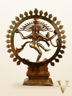 Pure Brass Dancing Shiva Smiling Nataraja Sculpture | 25" |