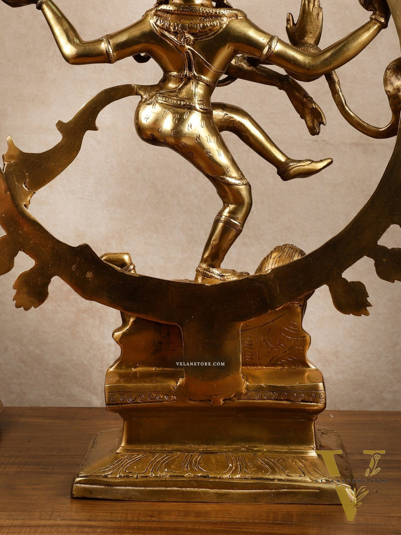 Pure Brass Dancing Shiva Smiling Nataraja Sculpture | 25" |