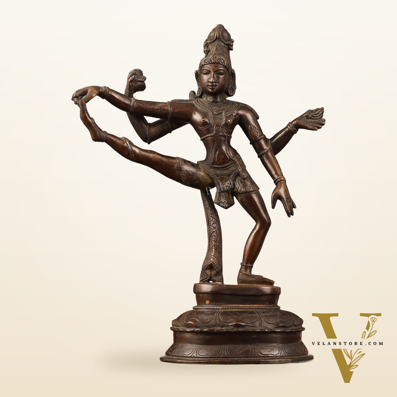 Pure Brass Dancing Shiva statue | 14" Height