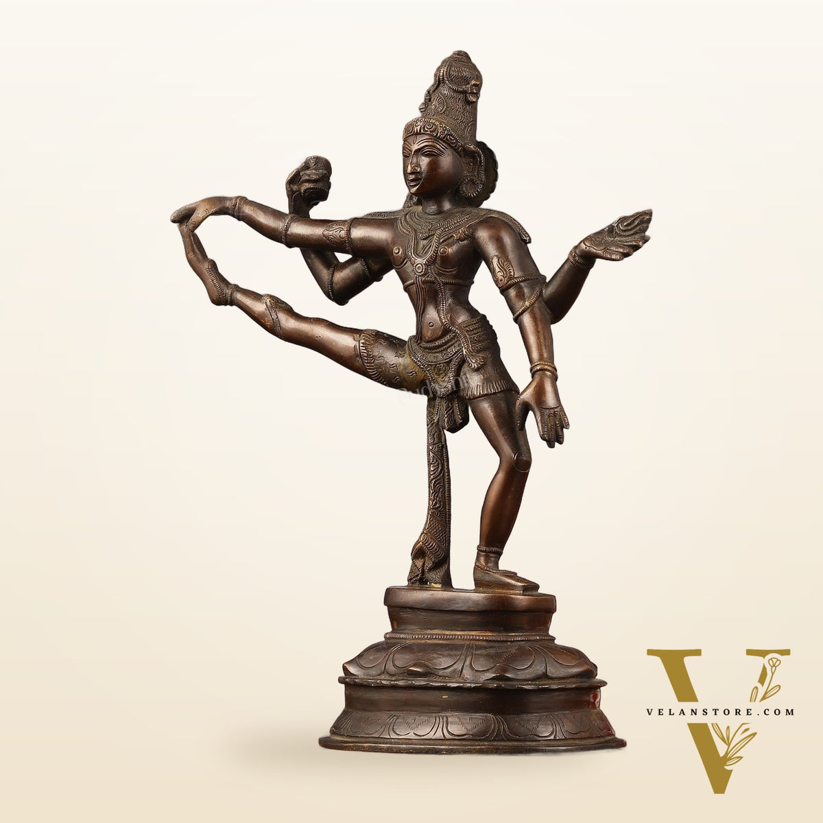 Pure Brass Dancing Shiva statue | 14" Height