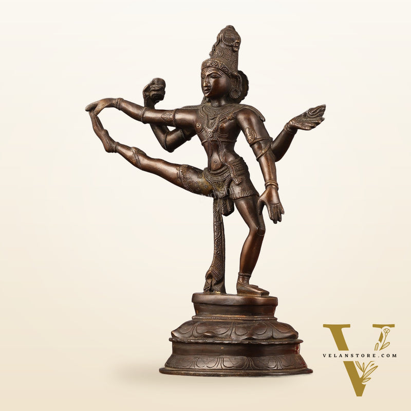 Pure Brass Dancing Shiva statue | 14" Height