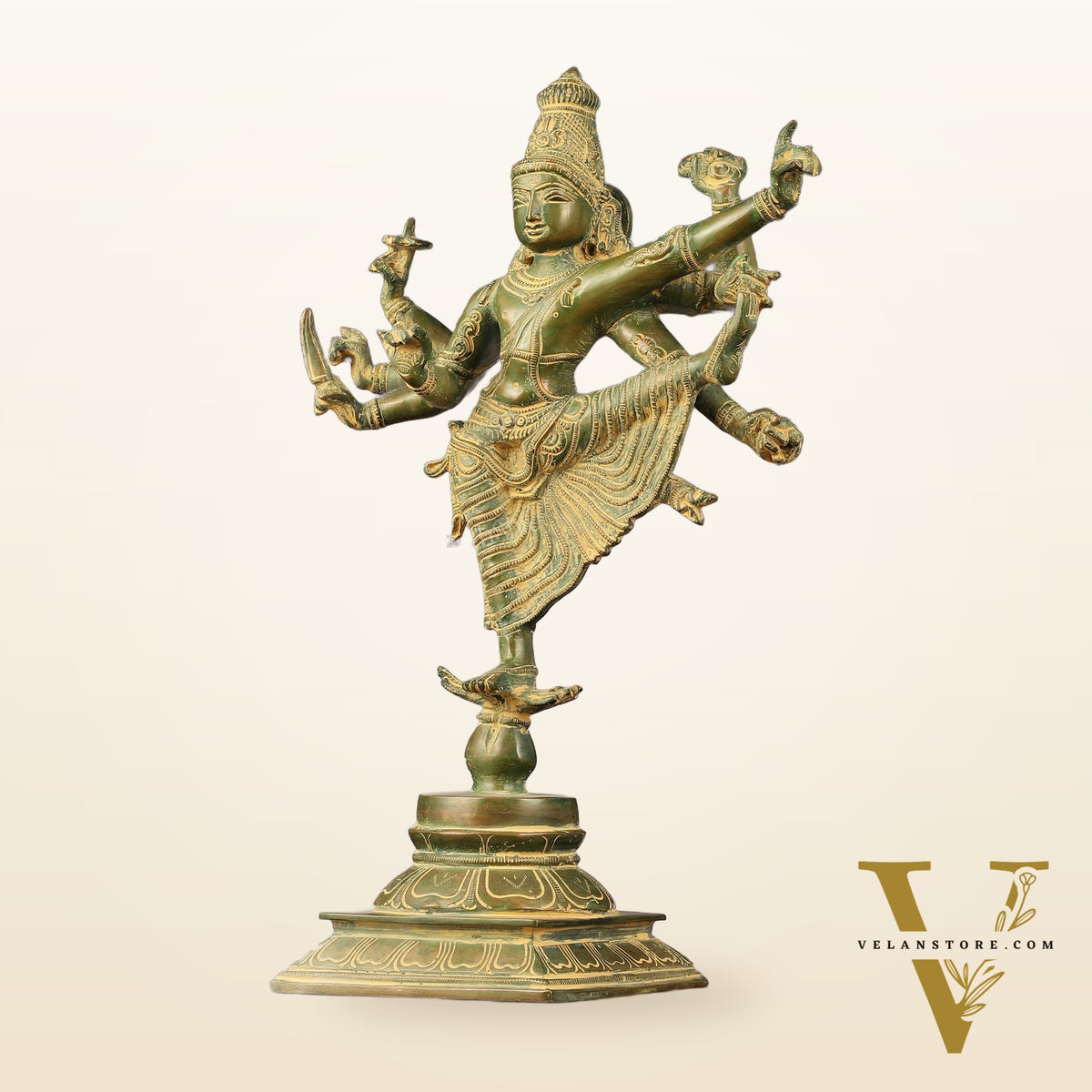 Pure Brass Dancing Vishnu avatar vamana 16 inch