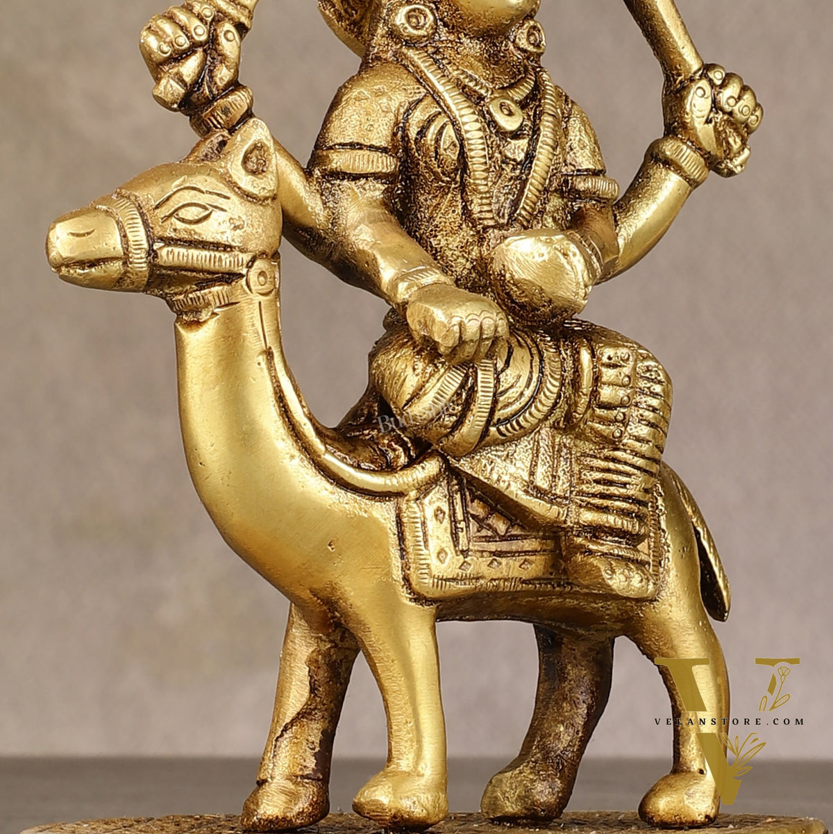 Pure Brass Dasama Momoi Mata Seated on Camel Idol 5.5 inch