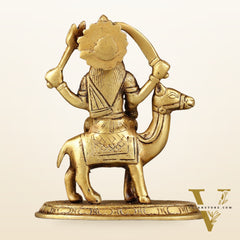 Pure Brass Dasama Momoi Mata Seated on Camel Idol 5.5 inch