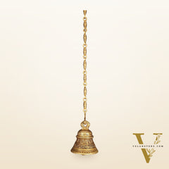 Pure Brass Dashavatar Engraved Hanging Temple Bell